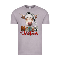 Vintage Zinc merry christmas hereford cow Vintage Tee - RanaPortraitStore