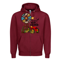 Burgundy so god made a farmer Zipper Hoodie - JahusDesignShop