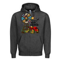 Charcoal Heather so god made a farmer Zipper Hoodie - JahusDesignShop