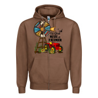 Chestnut so god made a farmer Zipper Hoodie - JahusDesignShop