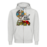 Dove Grey so god made a farmer Zipper Hoodie - JahusDesignShop