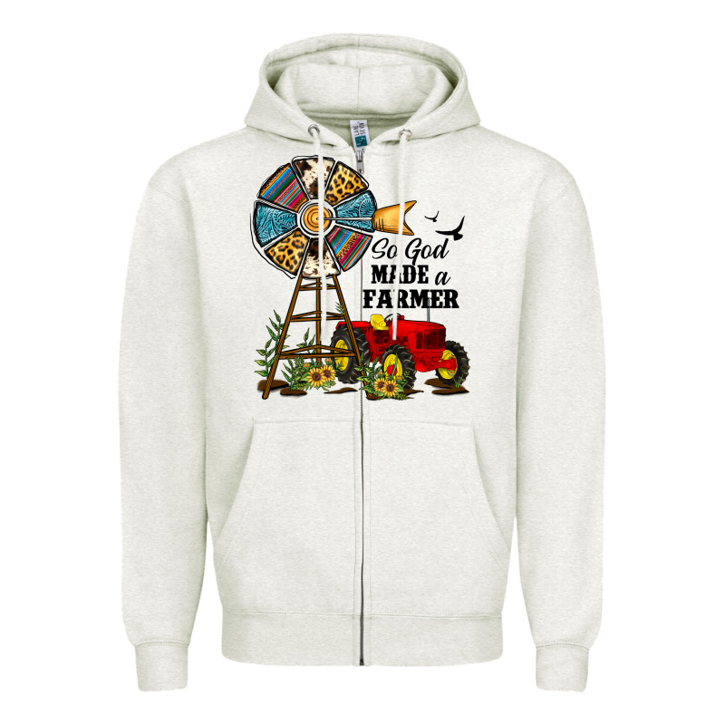 So God Made A Farmer Zipper Hoodie by JahusDesignShop | Teevron