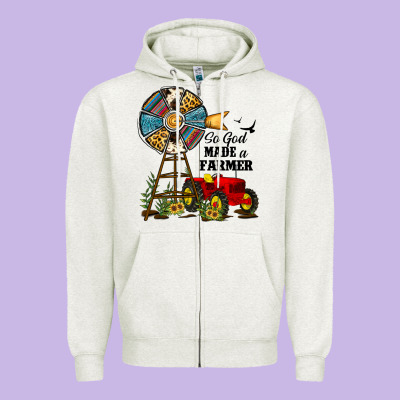 So God Made A Farmer Zipper Hoodie Designed By Jahusdesignshop