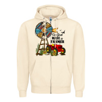 Sandshell so god made a farmer Zipper Hoodie - JahusDesignShop