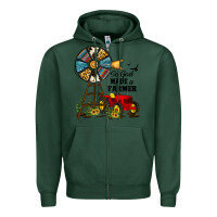 Sports Green so god made a farmer Zipper Hoodie - JahusDesignShop