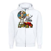 White so god made a farmer Zipper Hoodie - JahusDesignShop