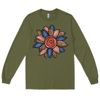 Army Green american sunflower Long Sleeve Tee - BundleAndBundleShop