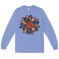 Colony Blue american sunflower Long Sleeve Tee - BundleAndBundleShop