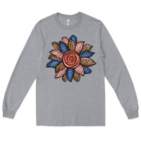 Heather Grey american sunflower Long Sleeve Tee - BundleAndBundleShop