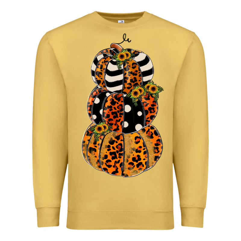 Leopard Pumpkin Polka Dot Sunflower Premium Sweatshirt by JahusDesignShop | Teevron