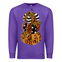 Purple leopard pumpkin polka dot sunflower Premium Sweatshirt - JahusDesignShop