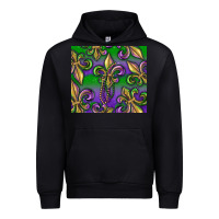 Black Mardi Gras Fleur De Lis Urban Hoodie - RanaPortraitStore