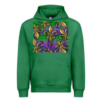 Emerald Mardi Gras Fleur De Lis Urban Hoodie - RanaPortraitStore