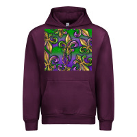 Mauve Wine Mardi Gras Fleur De Lis Urban Hoodie - RanaPortraitStore
