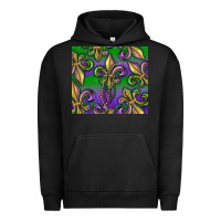 Pigment Black Mardi Gras Fleur De Lis Urban Hoodie - RanaPortraitStore