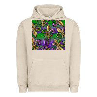 Pigment French Oak Mardi Gras Fleur De Lis Urban Hoodie - RanaPortraitStore