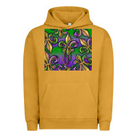 Pigment Peanut Butter Mardi Gras Fleur De Lis Urban Hoodie - RanaPortraitStore