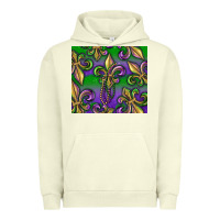 Pigment Pistachio Mardi Gras Fleur De Lis Urban Hoodie - RanaPortraitStore