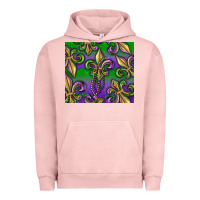 Pigment Salmon Mardi Gras Fleur De Lis Urban Hoodie - RanaPortraitStore