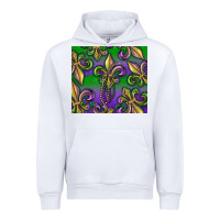 White Mardi Gras Fleur De Lis Urban Hoodie - RanaPortraitStore