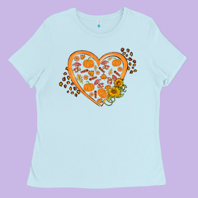 Western Autumn Heart Ladies Tee Designed By Fadigitalartstudio