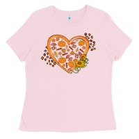 Bubblegum Pink Western Autumn Heart Ladies Tee - FaDigitalArtStudio