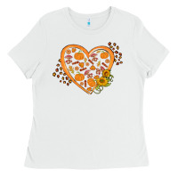 White Western Autumn Heart Ladies Tee - FaDigitalArtStudio