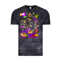 Cloud Black Mardi Gras Skeletons Vintage Tee - BundleAndBundleShop