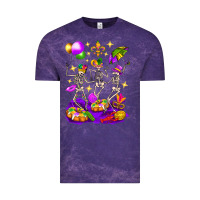 Cloud Purple Mardi Gras Skeletons Vintage Tee - BundleAndBundleShop