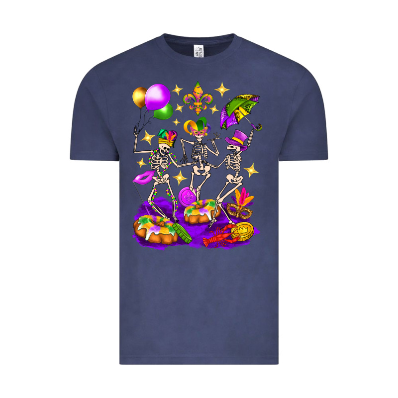Mardi Gras Skeletons Vintage Tee by BundleAndBundleShop | Teevron