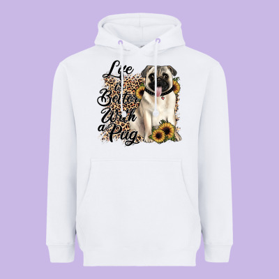 Life Is Better With A Pug Heavyweight Hoodie Designed By Jahusdesignshop