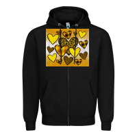 Black yellow hearts Zipper Hoodie - JahusDesignShop