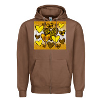 Chestnut yellow hearts Zipper Hoodie - JahusDesignShop