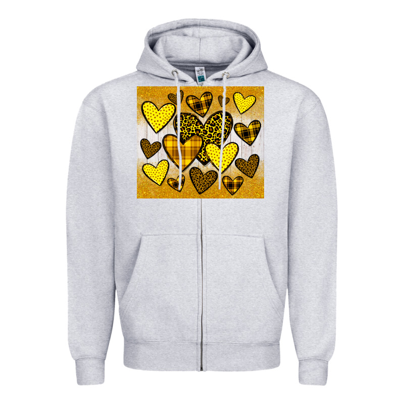 Yellow Hearts Zipper Hoodie by JahusDesignShop | Teevron
