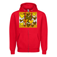 Red yellow hearts Zipper Hoodie - JahusDesignShop