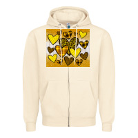Sandshell yellow hearts Zipper Hoodie - JahusDesignShop