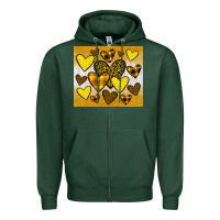 Sports Green yellow hearts Zipper Hoodie - JahusDesignShop