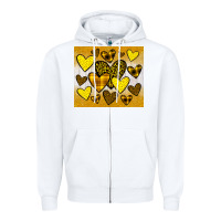 White yellow hearts Zipper Hoodie - JahusDesignShop