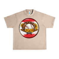French Oak baseball with sunflower round earrings Urban Heavy Tee - BundleAndBundleShop