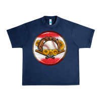 Navy baseball with sunflower round earrings Urban Heavy Tee - BundleAndBundleShop