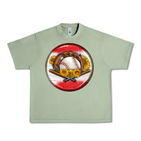 Oil Green baseball with sunflower round earrings Urban Heavy Tee - BundleAndBundleShop