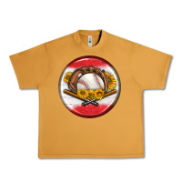 Peanut Butter baseball with sunflower round earrings Urban Heavy Tee - BundleAndBundleShop