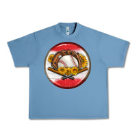 Pebble Blue baseball with sunflower round earrings Urban Heavy Tee - BundleAndBundleShop