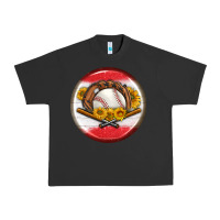 Pigment Black baseball with sunflower round earrings Urban Heavy Tee - BundleAndBundleShop