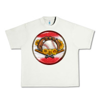 Pistachio baseball with sunflower round earrings Urban Heavy Tee - BundleAndBundleShop