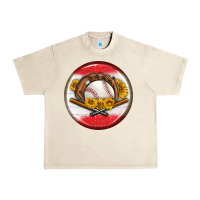 Sandshell baseball with sunflower round earrings Urban Heavy Tee - BundleAndBundleShop