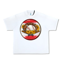 White baseball with sunflower round earrings Urban Heavy Tee - BundleAndBundleShop