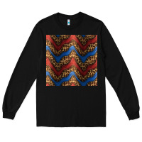 Black leopard 4th of july seamless pattern Long Sleeve Tee - BundleAndBundleShop