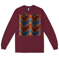 Burgundy leopard 4th of july seamless pattern Long Sleeve Tee - BundleAndBundleShop