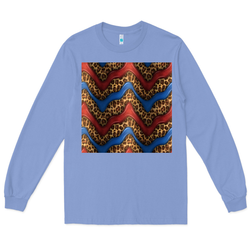 Leopard 4th Of July Seamless Pattern Long Sleeve Tee by BundleAndBundleShop | Teevron